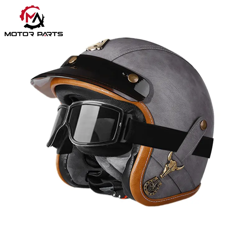 Motorcycle media facies galeam Leather Cum Goggles